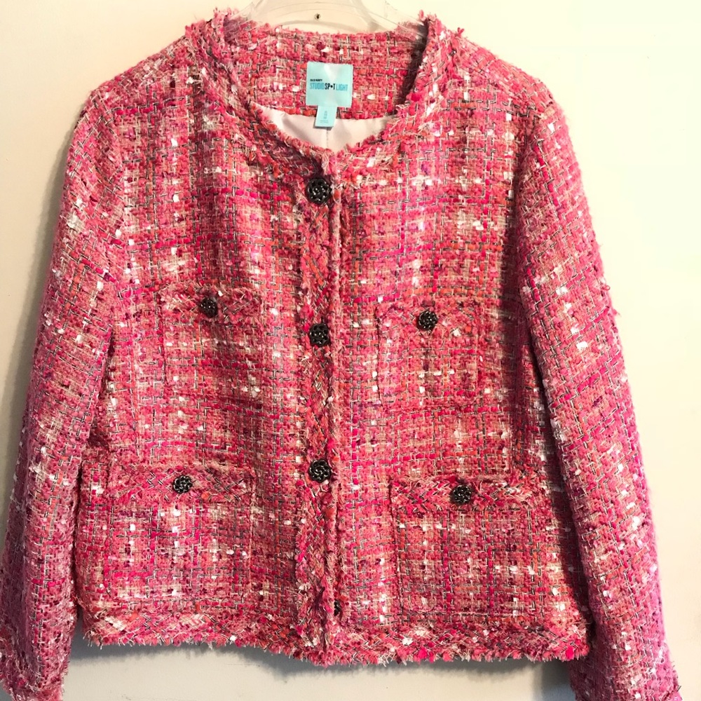 Old Navy Studio Spotlight Pink Tweed Jacket